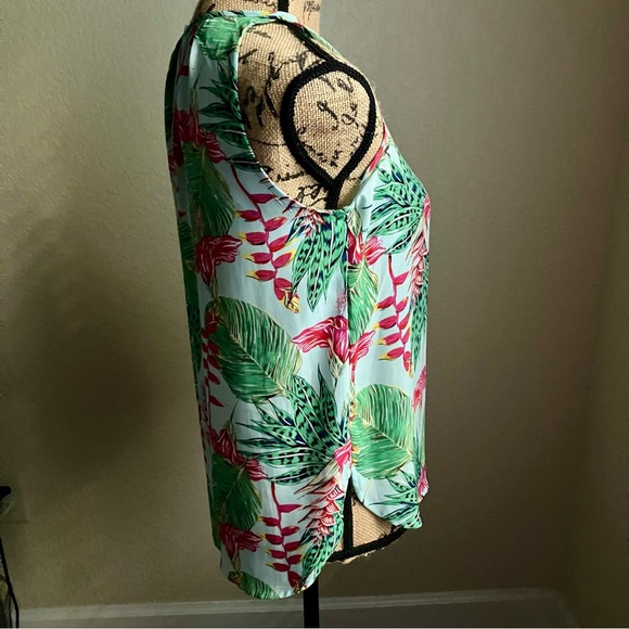 ☀️Cupcakes and Cashmere 🌴tropical print tank blouse - Picture 5 of 8